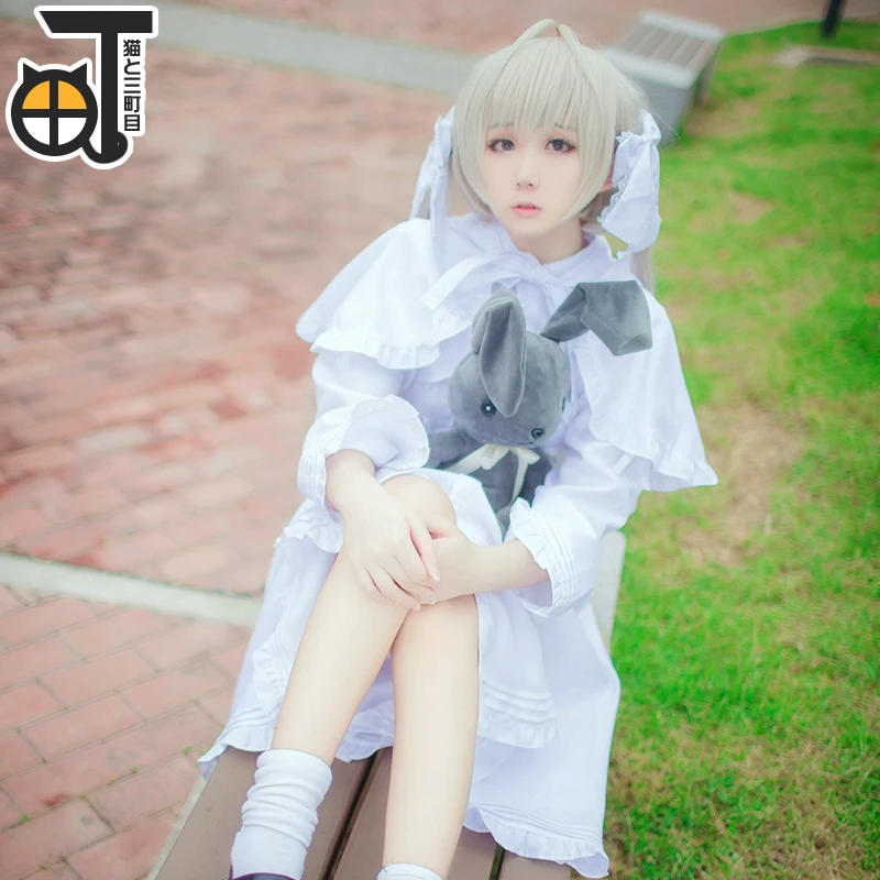 Yosuga No Sora Kasugano, костюм для косплея, белое кимоно, японская игра в одиночество, где мы меньше всего одни, платье с заячьими ушками