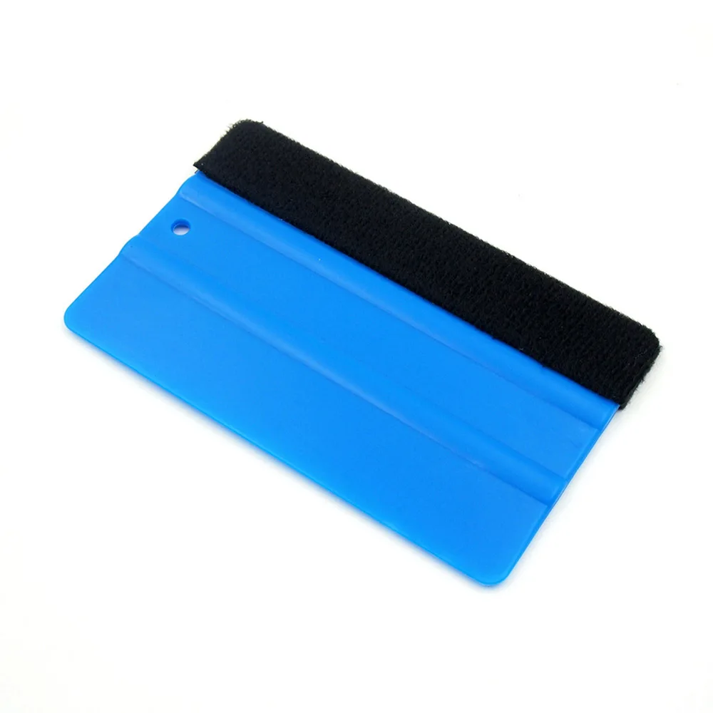 1pc Auto Styling Vinyl Carbon Fiber Window Ice Remover Cleaning Wash Car Scraper With Felt Squeegee Tool Film Wrapping 10x7cm | Автомобили