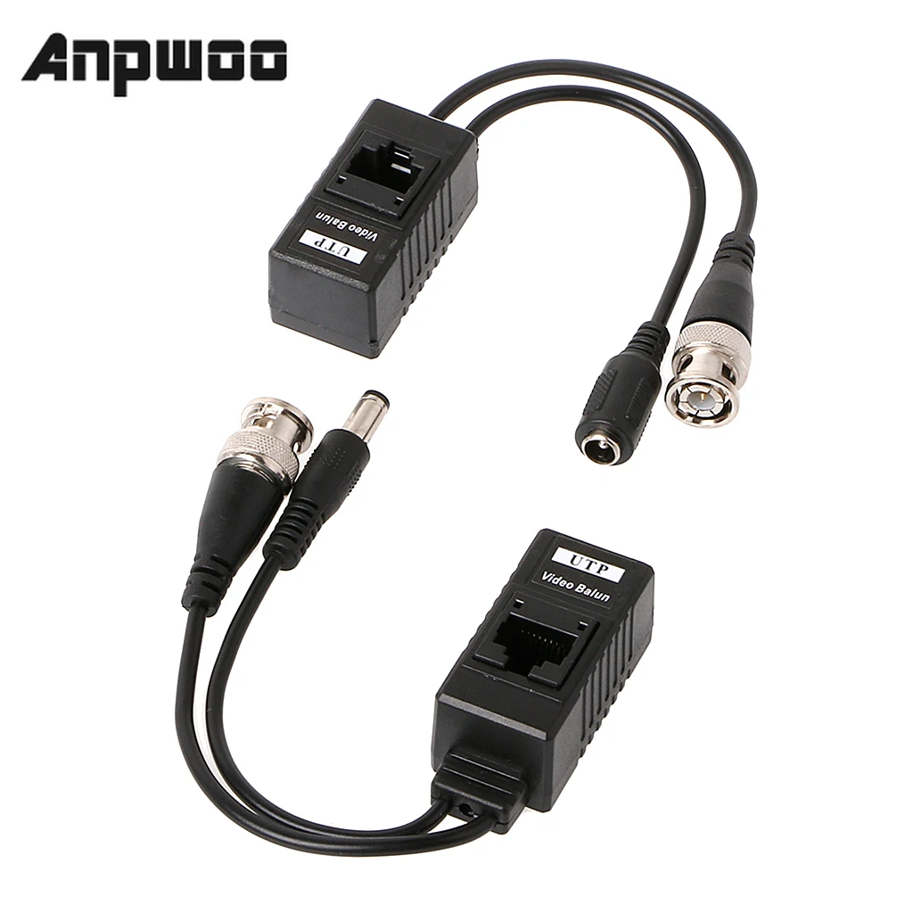 ANPWOO 1 пара BNC к RJ45 Пассивный Видео мощность + Аудио балун приемопередатчик для CCTV