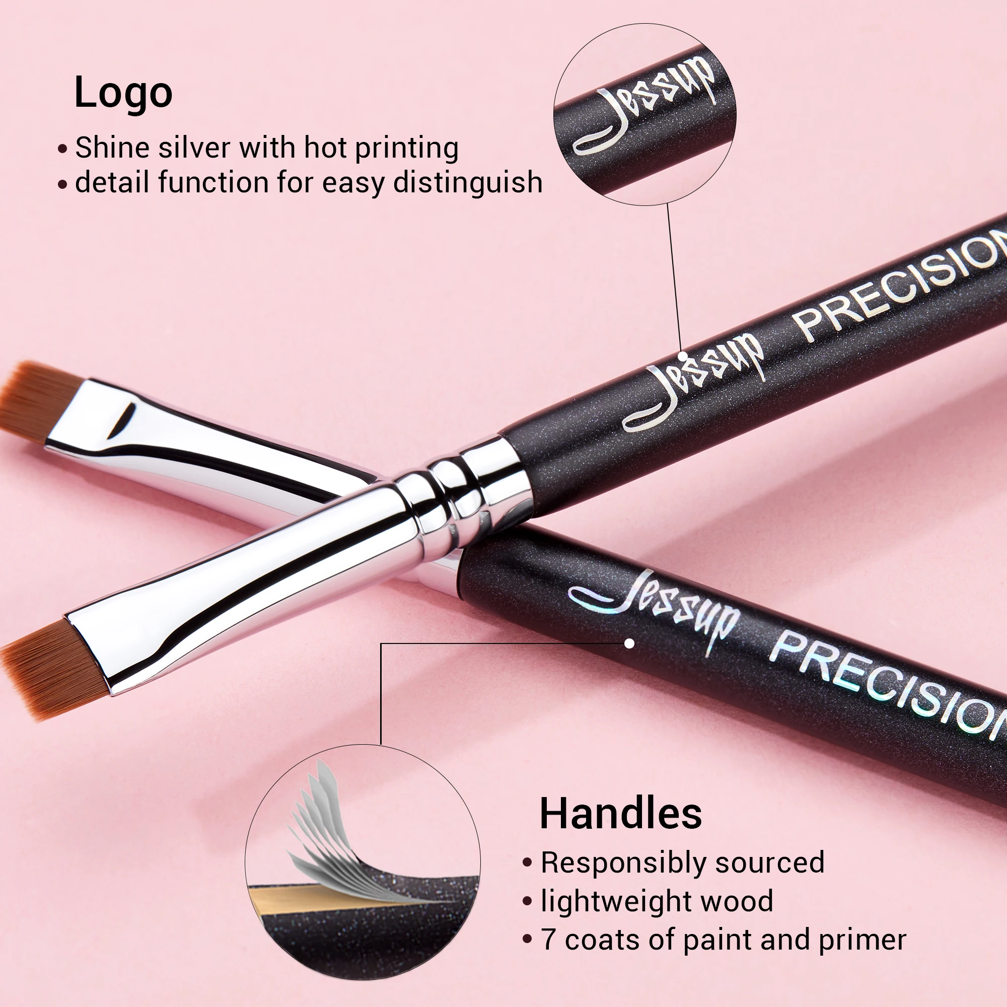 Jessup Eyeliner Brush Makeup Precision Fine point Premium