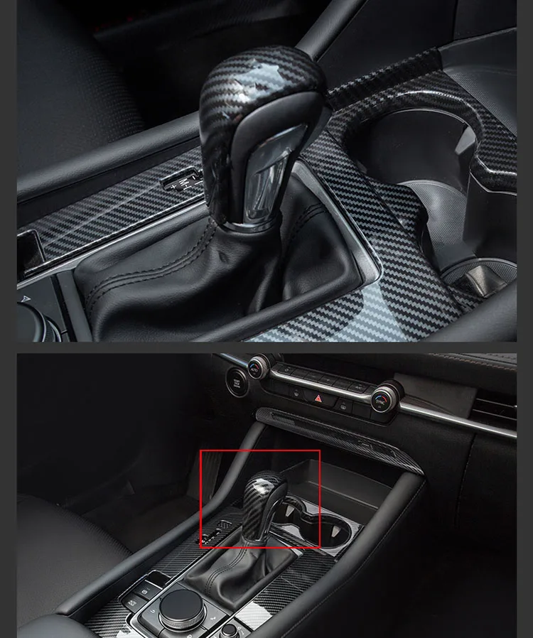 Подходит для Mazda 3 Axela углеродное волокно переключения передач Ручка крышки автомобиля stylings аксессуары C1532