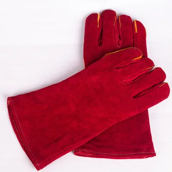 

1 Pair Oven Mitt Wear Resistant Labour Baking Wood Stove Gloves Useful Heat Insulation Hand Protection Welding Leather Gardening