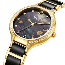 Франция роскошный бренд AILUO женские часы Япония MIYOTA кварцевый механизм сапфир Водонепроницаемые женские бриллиантовые Наручные часы A7133