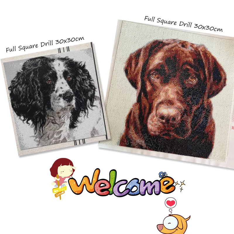 Diy Diamond Painting Spaniel Art Dog Paintings Dog Cross Stitch Mosaic  Diamond Embroidery Animals 5d Diy Needlework Home Decor - Diamond Painting  Cross Stitch - AliExpress