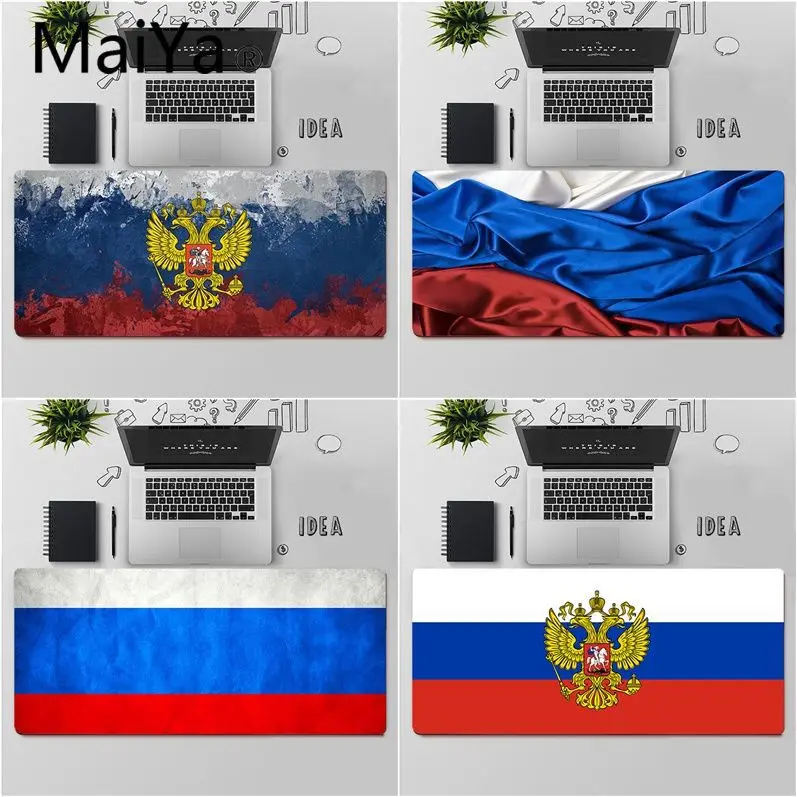 Высококачественный красивый коврик Maiya с российским флагом для мышек в стиле