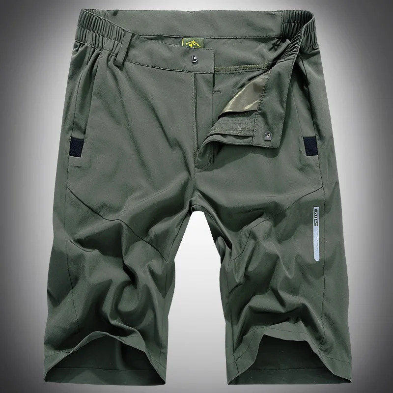 Cheap Summer New Stretch Quick-Drying Shorts Men's Outdoor Sports Shorts Elastic Waist Adjustable Solid Color Breathable Fabric shorts