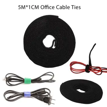 

5Mx1cm Magic Sticker Cable Cord Tidy Organiser Cable Management Cable Cord Ties Convenient Charging Line Roll Wrap Pack