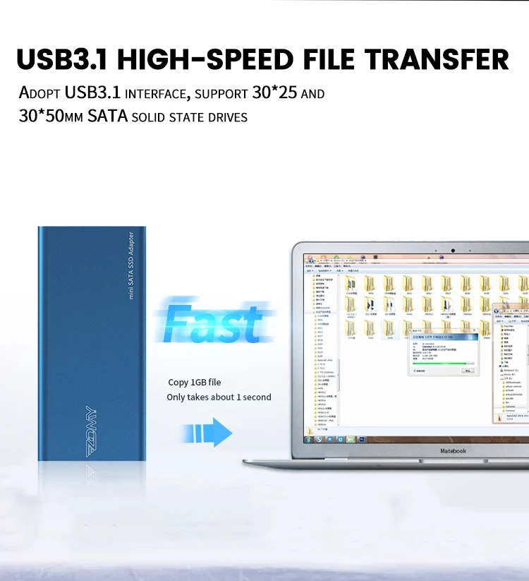 alumínio, 10gbps, portátil, usb 3.1, tipo-c, caixa