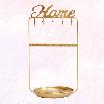 

1pc Creative Necklace Jewelry Display Rack Bracelet Earring Haning Rack Jewelry Storage Holder (Golden)
