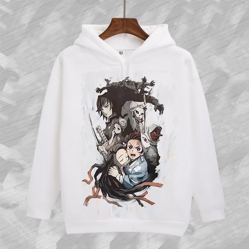 Светло-зеленый Demon Slayer Kamado Nezuko Cosplay Hoodie Kamado Tanjirou Agatsuma Zenitsu Sweatshirt Cartoon Pullover Halloween Cosplay Costume - Цвет: Светло-зеленый