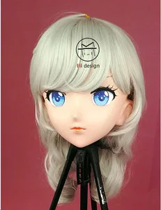 LiLi Mask-41) Сладкая девушка Смола Маска на голову кигуруми косплей японская ролевая игра Аниме силиконовая кигуруми маска Трансвестит кукла - Цвет: N