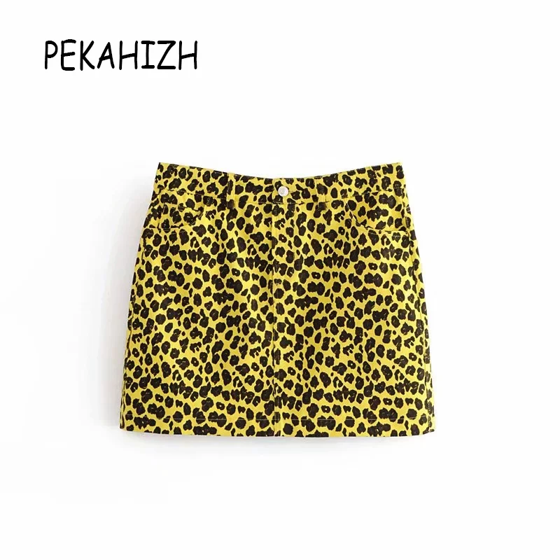 Лето 2019 пикантные ботильоны с леопардовым принтом джинсы женские юбки в стиле