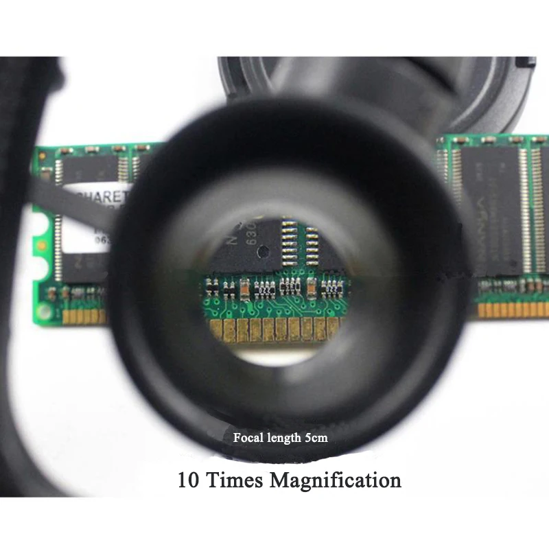 Lupa do okularów, 10X 15X 20X 25X okulary powiększające z lampą Led i czterema obiektywami, lupa podświetlana lupa okulary trzecia ręka 4 Lupa do okularów, 10X 15X 20X 25X okulary powiększające z lampą Led i czterema obiektywami, lupa podświetlana lupa okulary trzecia ręka 4