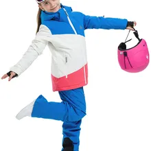 SAENSHING детская Лыжный Спорт костюм для катания на сноуборде Штаны на бретелях детская Водонепроницаемая зимняя обувь Лыжный Спорт куртки Катание на сноуборде брюки, обтягивающие штаны, костюм