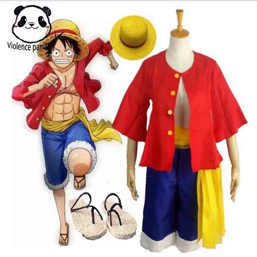 Аниме one piece Monkey D Косплей Луффи костюм комплект пальто брюки сандалии обувь