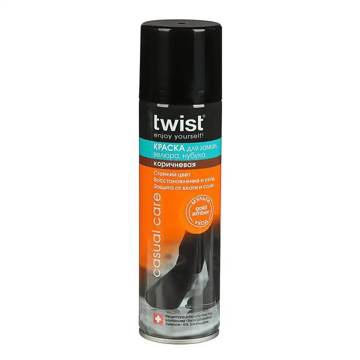 Краска для замши Twist коричнев аэрозоль 250 мл 2197205|Набор ухода за обувью| |