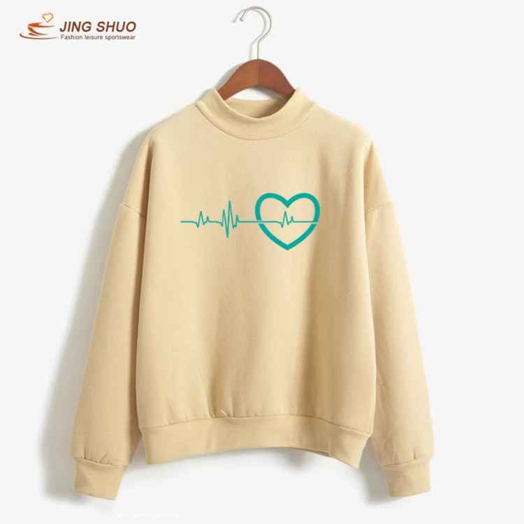 Heartbeat Love Print Осенняя толстовка женская новая модная флисовая Утепленная зимняя Толстовка дропшиппинг Превосходное качество забавная