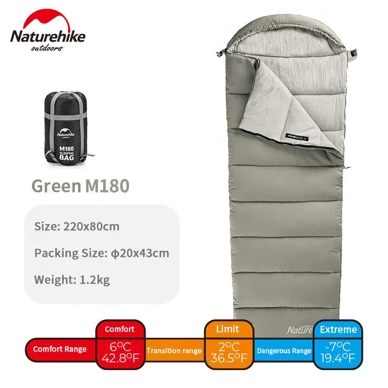 Naturehike M Series Конверт Стиль хлопок спальный мешок влагостойкий портативный