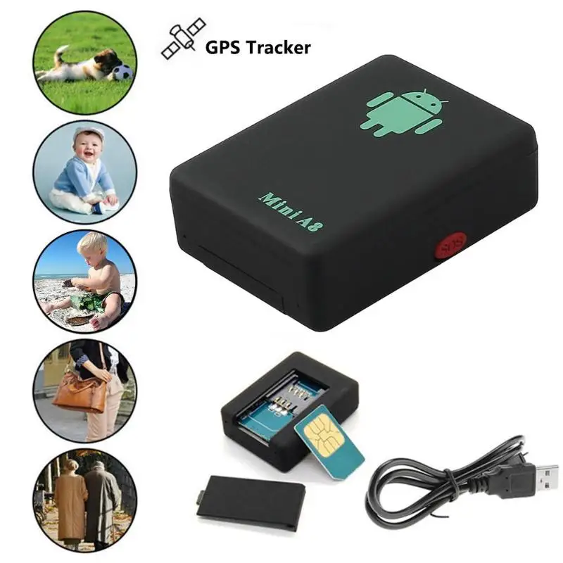 

Mini Portable A8 Global Locator Real Time Vehicle Bike Car GSM/GPRS/GPS Tracker Tracking Device With SOS Button Car Accessory