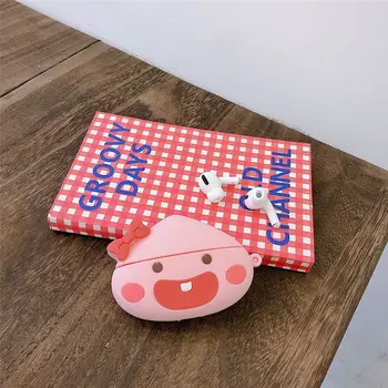 

Smily Face Pink Peach Silicone Case Protective Cover for Airpods Pro Headset B85B