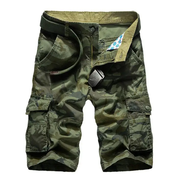 Army Green UplzCoo Ins горячие летние мужские короткие летние хлопковые камуфляжные пять шорты мужские повседневные военные мужские облегающие шорты FM197 - Цвет: Army Green