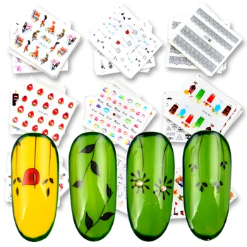 

1 Set Nail Sticker Water Flower Christmas Decals Sticker Lots Nail Art Tattoo Summer DIY Full Slider Manicure Decorations