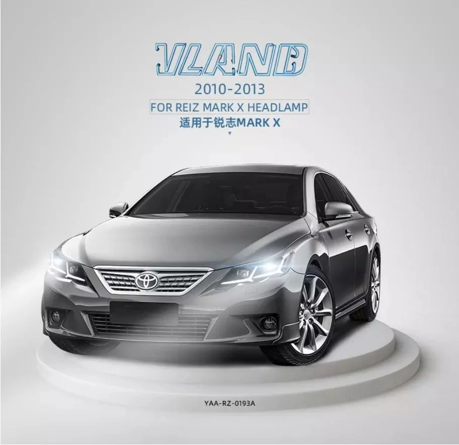 Vland передние фары автомобиля для Toyato Reiz Mark X фары 2010-2013 фара с желтым сигналом поворота с подключением и воспроизведением