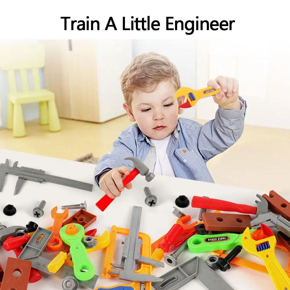 37 шт. имитирующие игрешечные Инструменты для ремонта пластиковые строительные наборы инструментов Обучающие инженерные детские инструменты jongens speelgoed