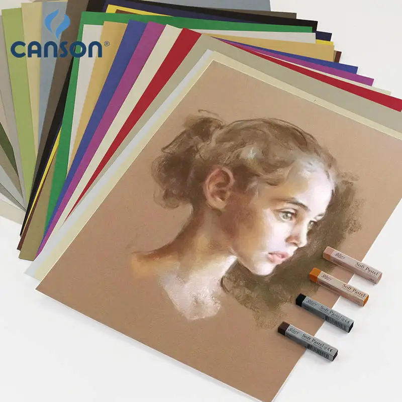 Mi-teintes-papel de Color Pastel 4K, accesorio profesional para pintar  pasteles al óleo, tiza, bocetos, lápices de colores, Francia, Canson, 12  Uds. _ - AliExpress Mobile