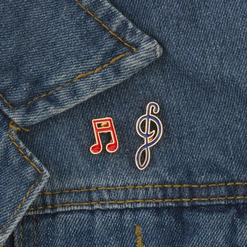 

Music Clef Symbol Enamel Pins Fashion Cartoon Treble Bass Brooches Shirt Denim Jackets Lapel Pin Badge Gifts for friend Musician