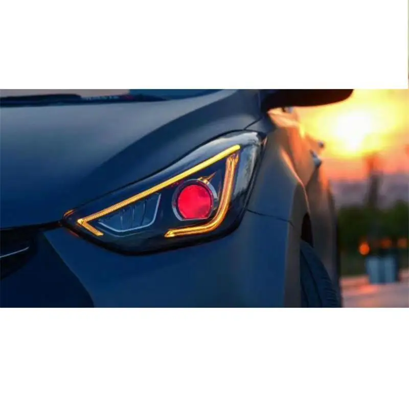 Автомобильные Внешние Luces Neblineros Para Автомобильные светодиодные Drl фары Задние Автомобильные фары в сборе 12 13 14 15 для hyundai Elantra