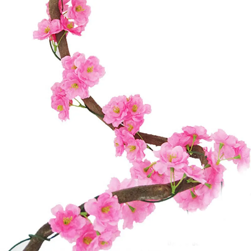 1pcs Artificial Cherry Blossom Vines 2M Hanging Silk Flowers Garland for Wedding AC889