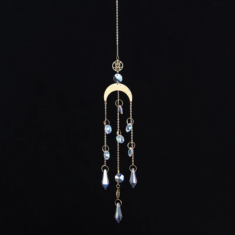 Sun Catchers Ornament K9 Color Crystal Wind Chimes Window Sill Outdoor Decor Car Ornament Christmas Home Decoration