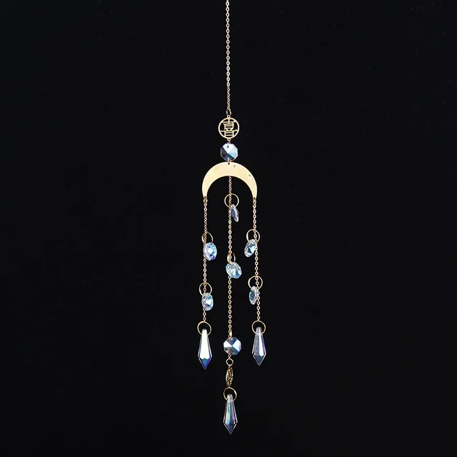 Sun Catchers Ornament K9 Color Crystal Wind Chimes Window Sill Outdoor Decor Car Ornament Christmas Home Decoration 08