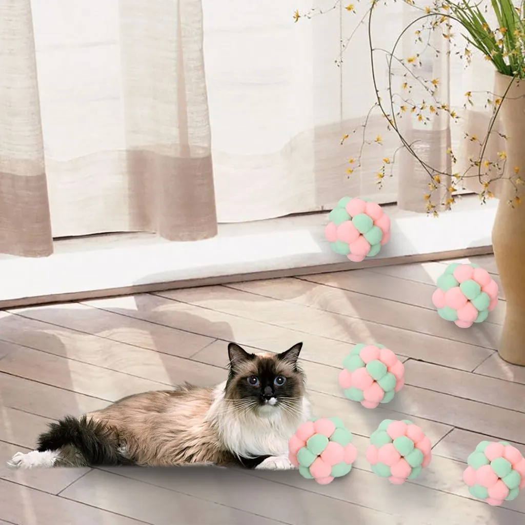 6 шт. мягкая игрушка для кошки Мячи котенок игрушки карамельного цвета шарики в