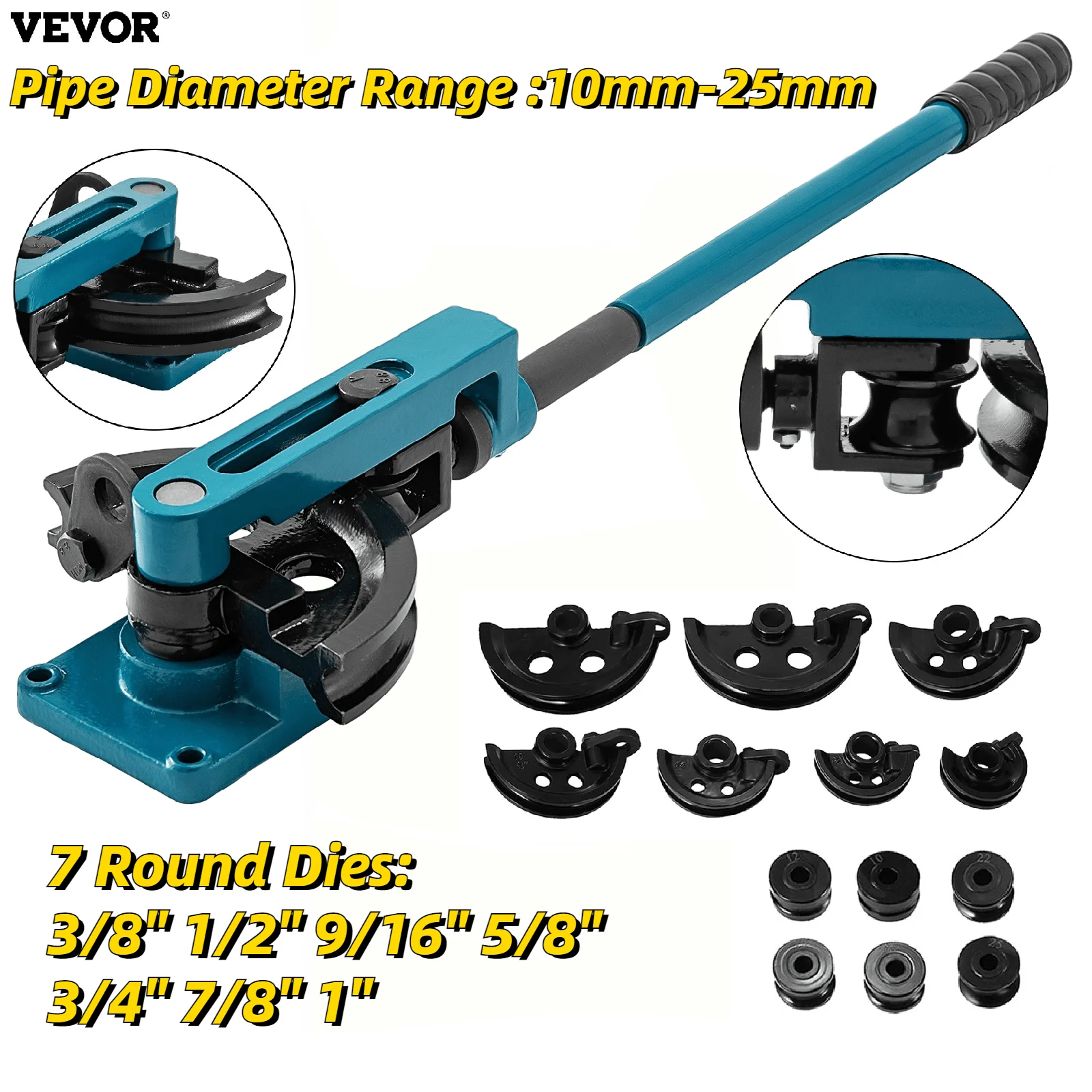 Pipe Benders Pipe Tools Pipe Tube Bender 3/8 to 1 Inch 1025mm Manual