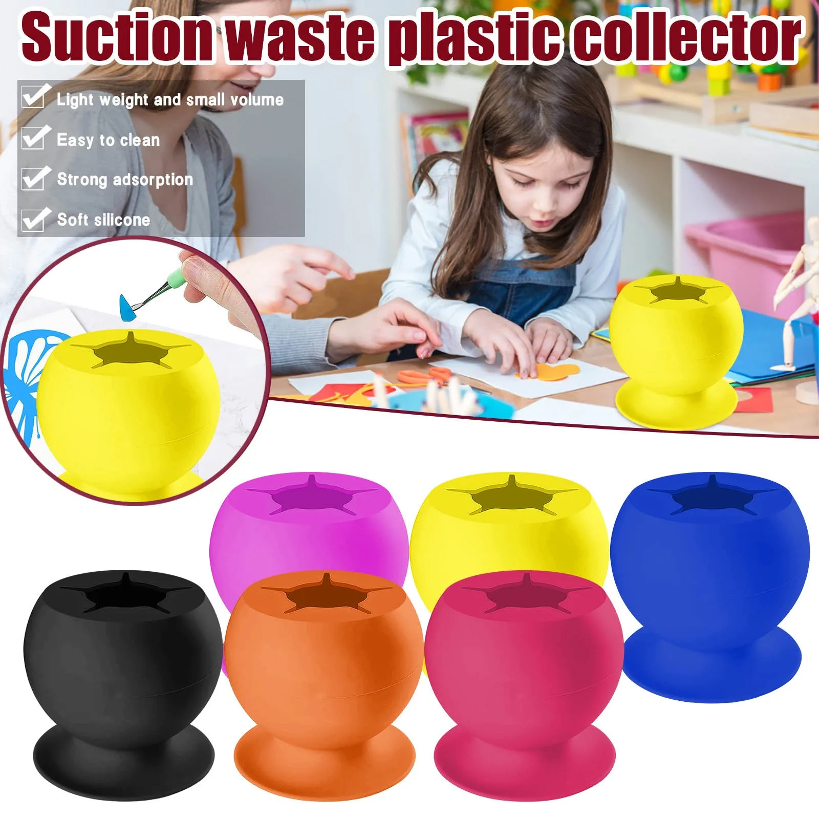 Ventosa de silicona de vinilo portátil, nueva caja de almacenamiento de residuos de plástico, para manualidades
