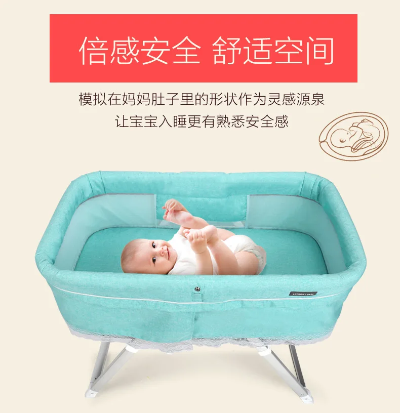 Baby Bed BB Baby Multifunctional European Portable Travel Cradle Bed Ultra-Light Folding Bed sleeping with mom