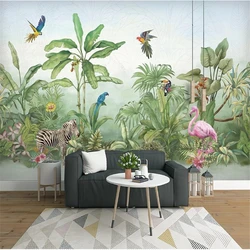 custom Southeast Asia Retro Banana Wallpaper Living Room Sofa Bedroom Background Medieval Leaf Mural wall paper 3D Wall stickers