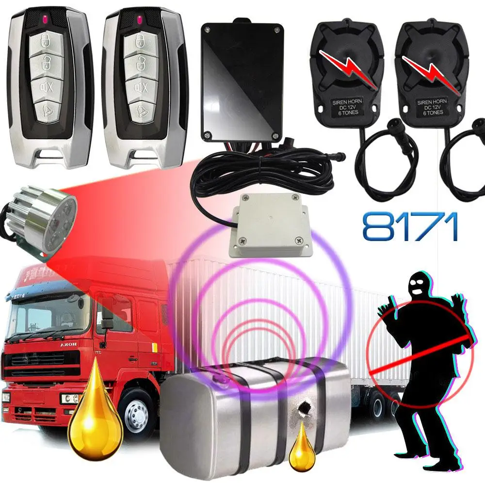 2020 Antitheft Oil Alarm Alarm System Truck Truck Fuel Tank Led Light Black For Chadwick