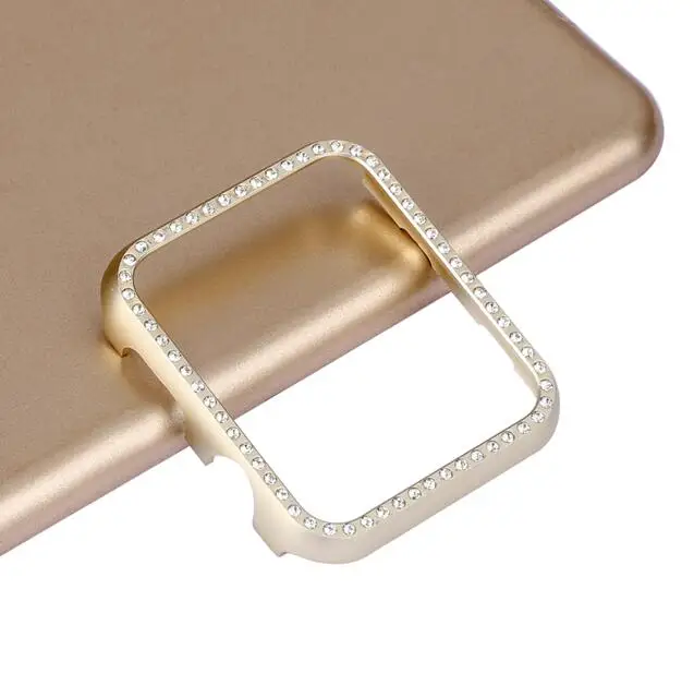 Блестящий жесткий защитный чехол для Apple Watch case Series 4 3 2 1 38 мм 42 мм 40 мм 44 мм - Цвет ремешка: Золотой