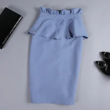 Женская облегающая юбка-карандаш, высокая талия, тонкая, с оборками, скромная посылка, облегающая, стильная, Saias Jupes Falads, элегантная, офисная, рабочая одежда