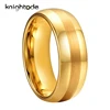 6/8mm Gold Color Tungsten Carbide Wedding Band For Men Women  Couple Engagement Rings Domed Brushed Polished Edges Comfort Fit ► Photo 1/6