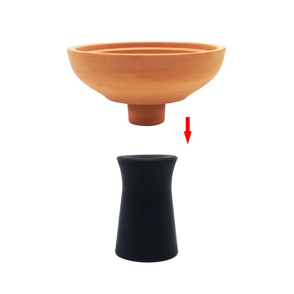 LOMINT 1 Hole Large Clay Hookah Bowl Shisha Tobacco Bowls With Silicone Narguile Accessories LM-282