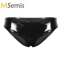 Женский купальный костюм нижнее белье стринги Нижнее белье мокрого вида лакированная кожа низкая посадка плавки с высокой посадкой мини бикини стринги нижнее белье