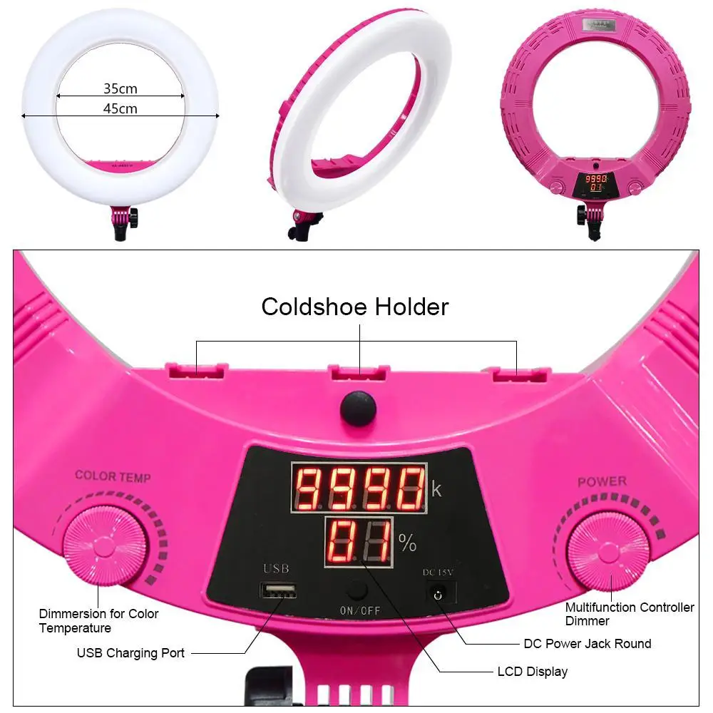 Yidoblo AX-480DII Bluetooth APP управление био-цвет кольцевая лампа 2800 K-9900 K мягкий светильник 1" 240 шт. светодиодный кольцевой светильник светодиодный светильник