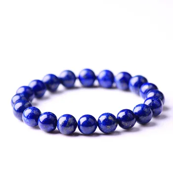 

Natural stone blue lapis lazuli crystal bracelet, men's and women's chakra jewelry, elastic energy bracelet, yoga health care