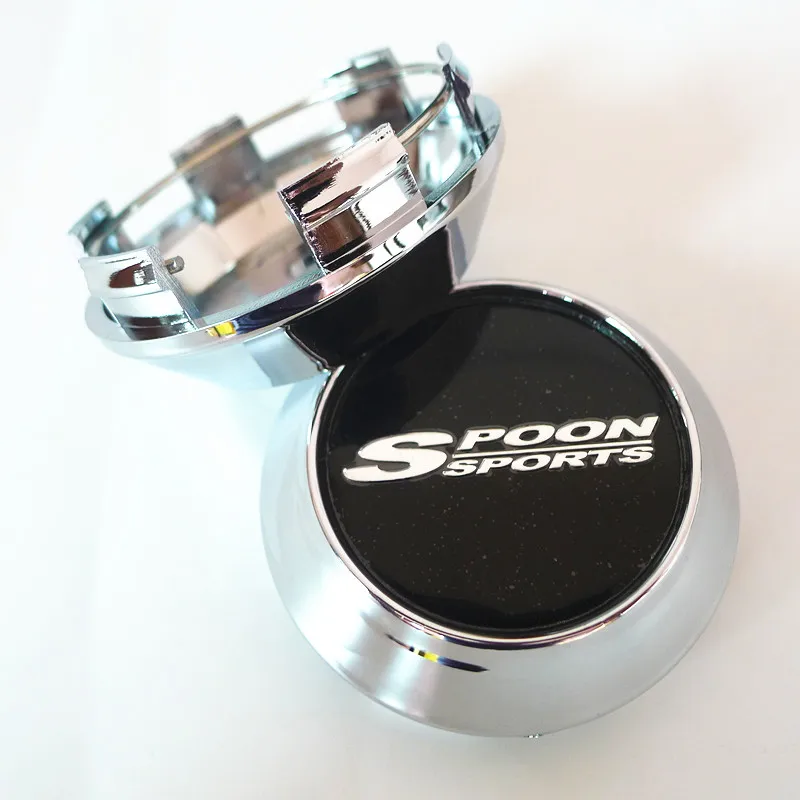 4pcs 68mm Car Wheel Hub Center Dust-proof Cap Cover 45mm Badge Emblem Sticker for WedsSport Spoon Sports car wheel hub covers