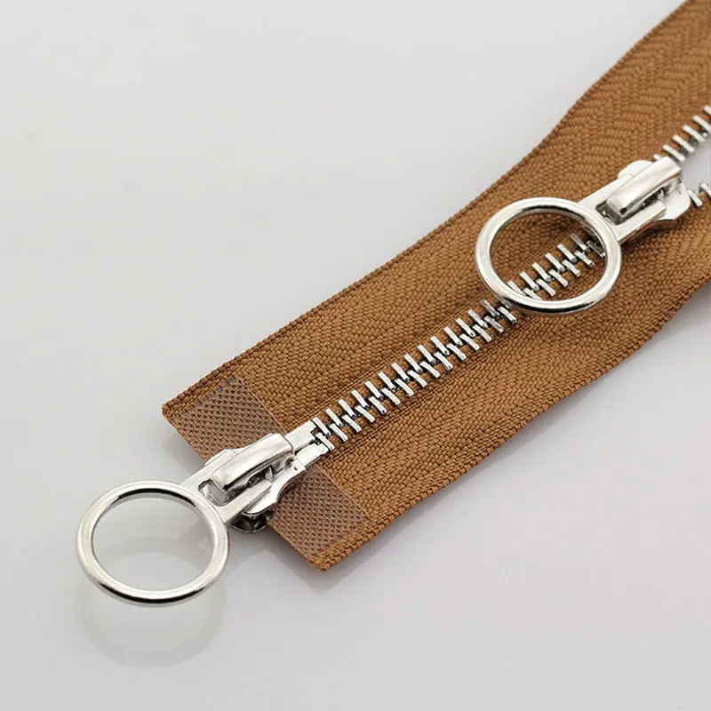 5# 70/90cm Metal Long Zipper Double Slider Two-Way Zip for Jackets Zipper Repair Kit Ring Buckle Replacement Sewing Material
