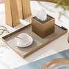 European Brass Tissue Box Modern Living Room Desktop Paper Box Western Restaurant Desktop Napkin Organizer Home Decoration 2